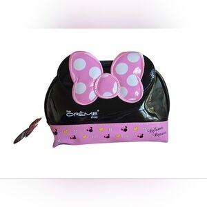 The Crème Shop Minnie Mouse Pink and Black Bow Large Cosmetic Bag